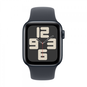 Apple Watch SE 2024, 40 мм, корпус из алюминия цвета полуночный Black, спортивный ремешок цвета полуночный Black S/M