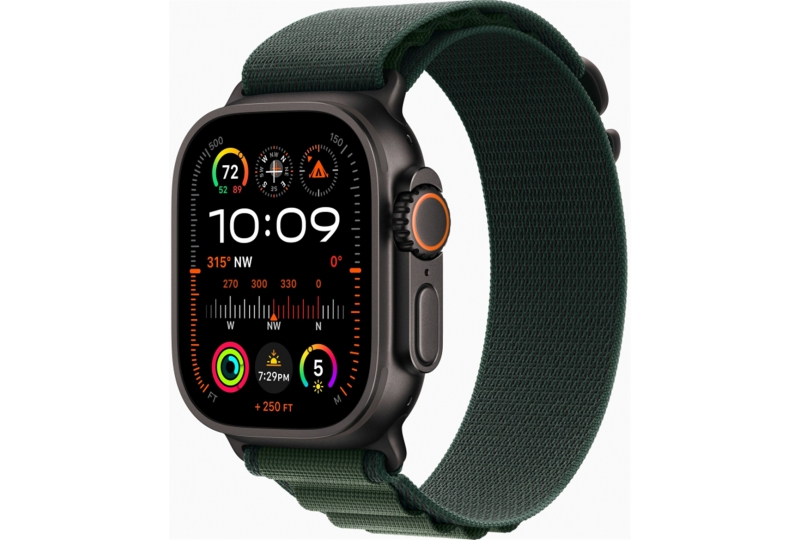 Apple Watch Ultra 2 GPS Cellular, 49 мм, корпус из черного титана, ремешок Alpine зеленого цвета, размер S