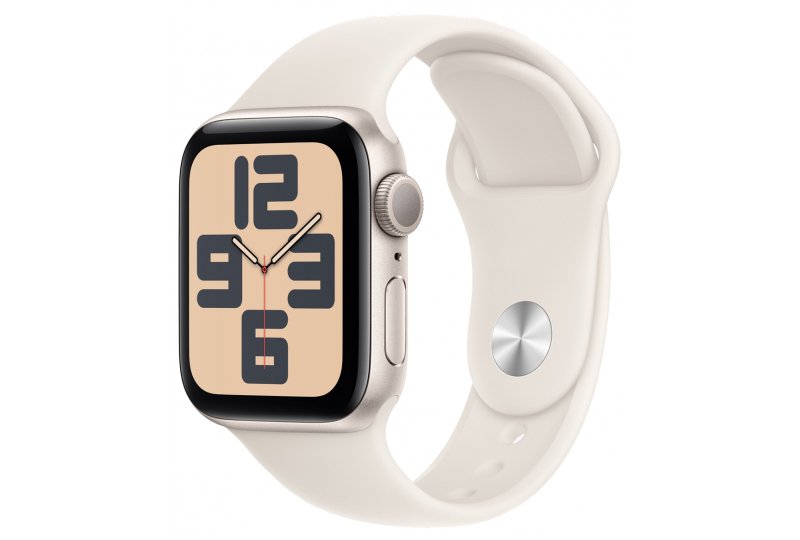 Apple Watch SE 2024, 40 мм, корпус из алюминия цвета сияющая звезда, спортивный ремешок цвета сияющая звезда S/M