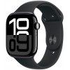 Apple Watch Series 10, 46 мм, корпус из алюминия цвета чёрный глянец, спортивный ремешок черного цвета M/L