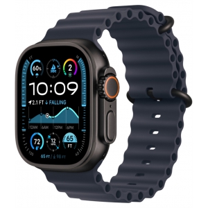 Apple Watch Ultra 2 GPS Cellular, 49 мм, корпус из черного титана, ремешок Ocean темно-синего цвета