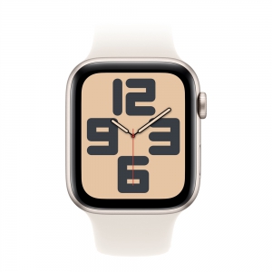 Apple Watch SE 2024, 44 мм, корпус из алюминия цвета сияющая звезда, спортивный ремешок цвета сияющая звезда M/L
